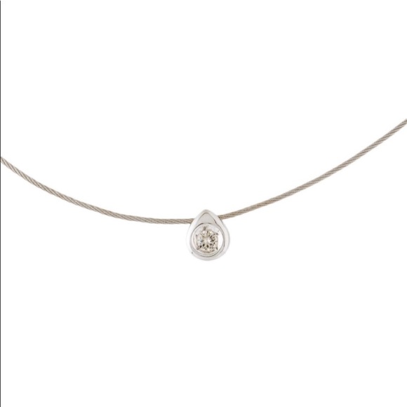 14k diamond solitaire necklace - Picture 2 of 7
